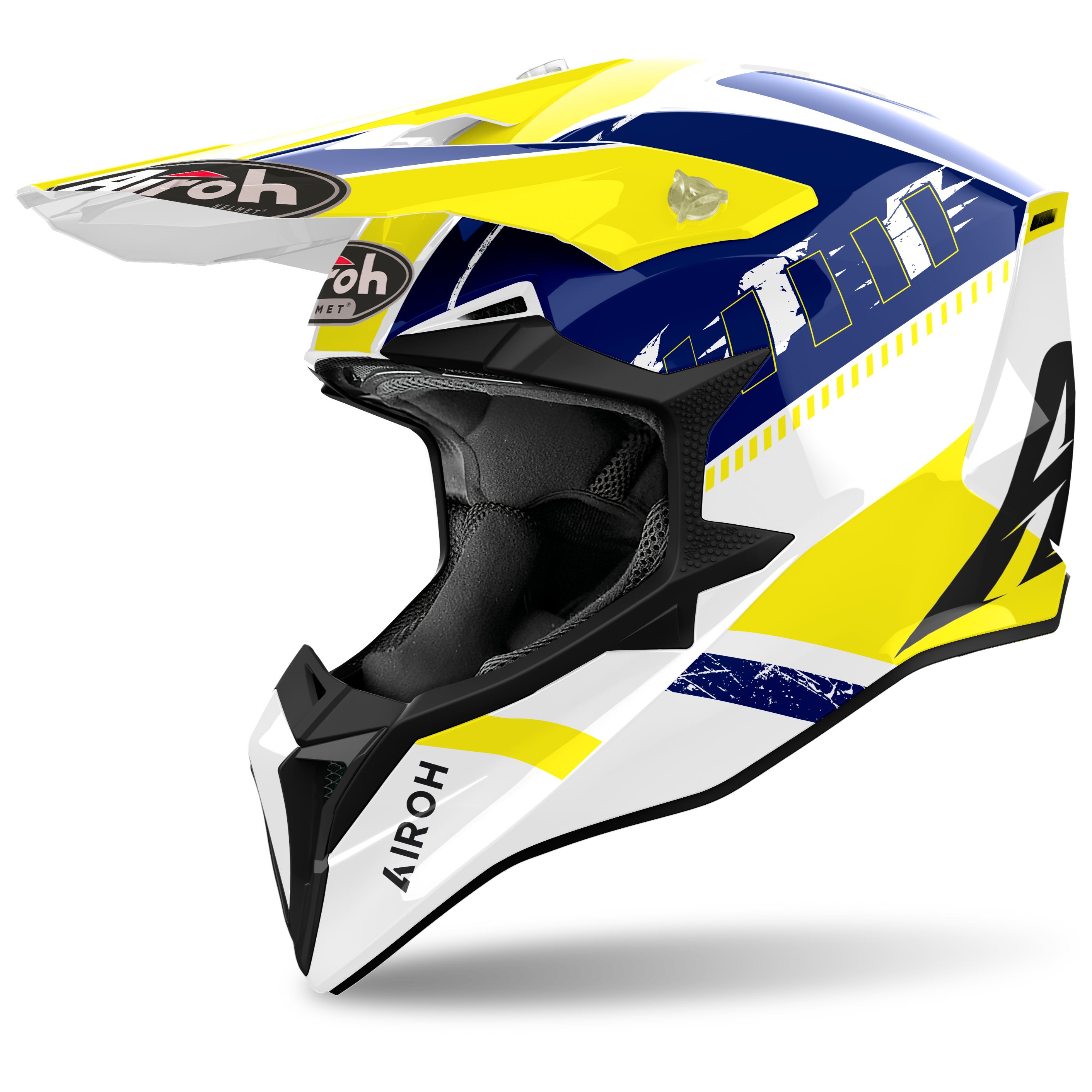 Airoh Wraaap Feel Yellow Blue Gloss Helmet